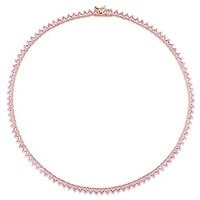 Julianna B Rose Plated Sterling Silver Pink Cubic Zirconia Tennis 18" Necklace