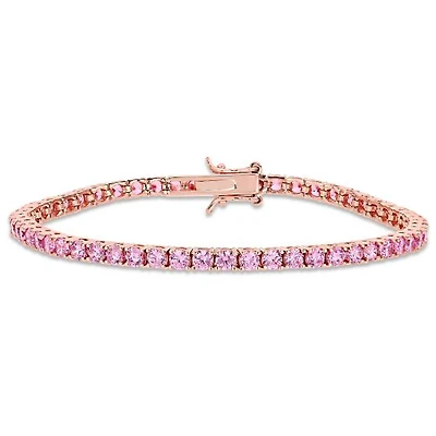 Julianna B Rose Plated Sterling Silver Pink Cubic Zirconia Bracelet