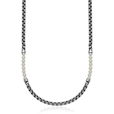 SteelX Stainless Steel White Shell Pearl Necklace