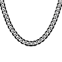 Sterling Silver Black Ruthenium 20" 6.25mm Curb Chain