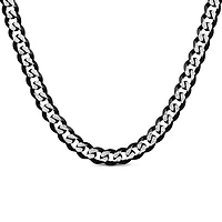Sterling Silver Black Ruthenium 22" 6.25mm Curb Chain