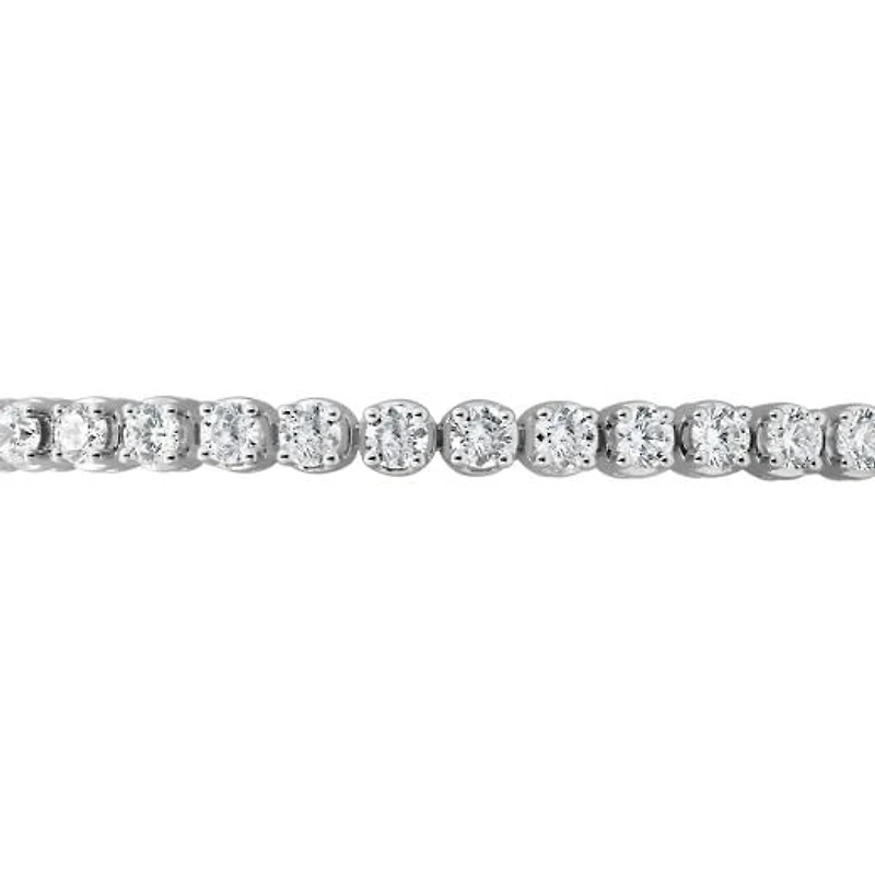 New Brilliance 10K White Gold Lab Grown 5.02CTW Diamond Tennis Bracelet