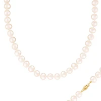 14K Yellow Gold 9-10mm 18" White Freshwater Pearl Necklace