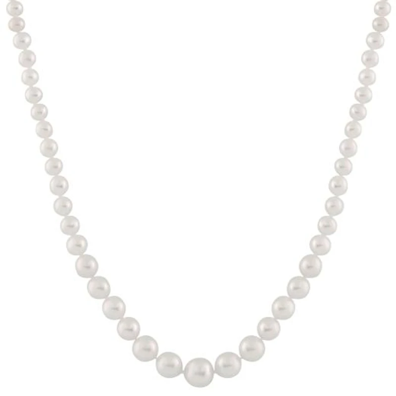 14K Yellow Gold 5-10mm 18" White Freshwater Pearl Graduated Necklace