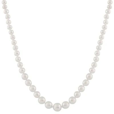 14K Yellow Gold 5-10mm 18" White Freshwater Pearl Graduated Necklace