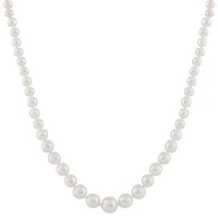 14K Yellow Gold 5-10mm 18" White Freshwater Pearl Graduated Necklace