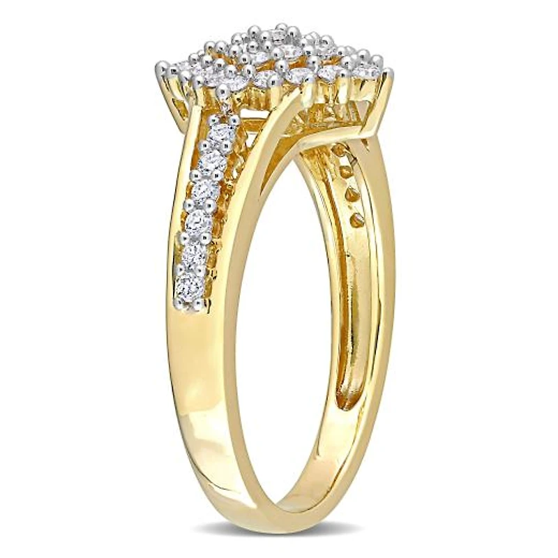 Julianna B 14K Yellow Gold 0.50CTW Diamond Cluster Ring