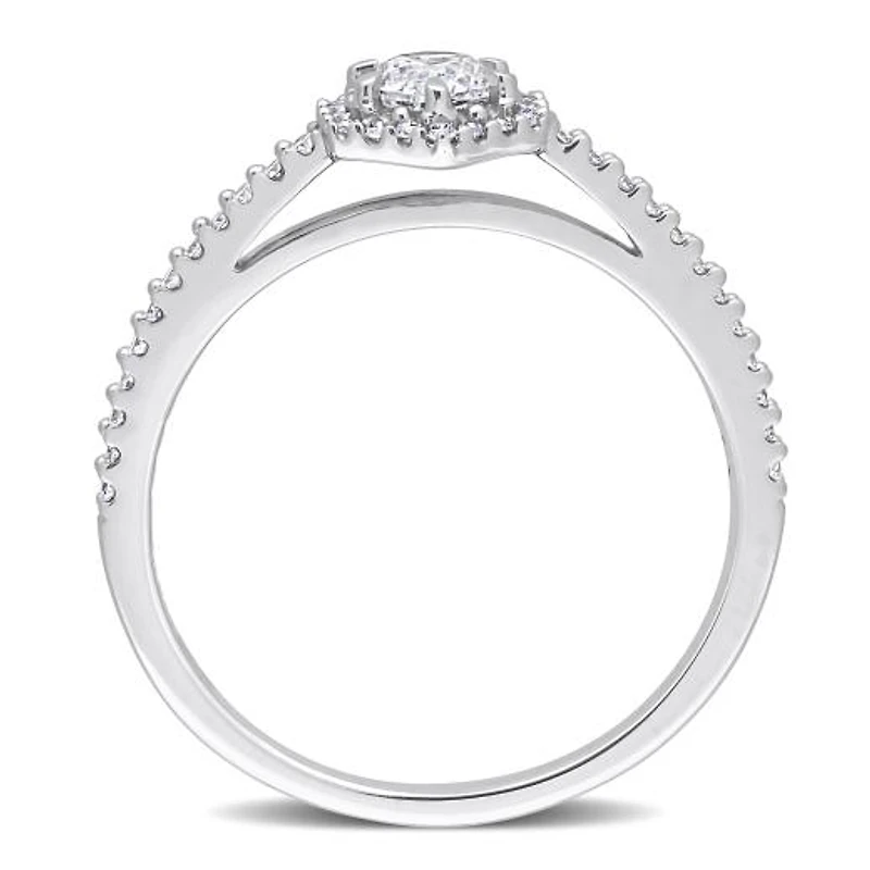 Julianna B 14K White Gold 0.49CTW Diamond Halo Bridal Ring