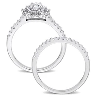 Julianna B 14K White Gold 0.98CTW Diamond Oval Shaped Bridal Ring