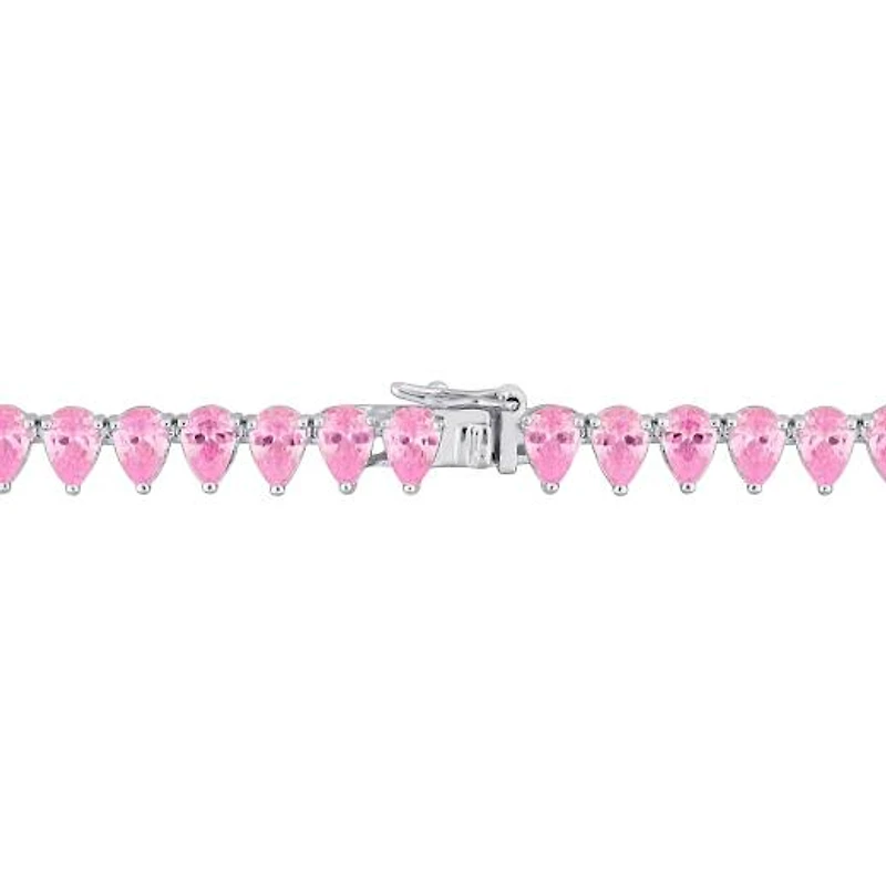 Julianna B Created Pink Sapphire 18" Tennis Necklace