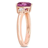 Julianna B Created White Sapphire and Pink Cubic Zirconia Heart Ring