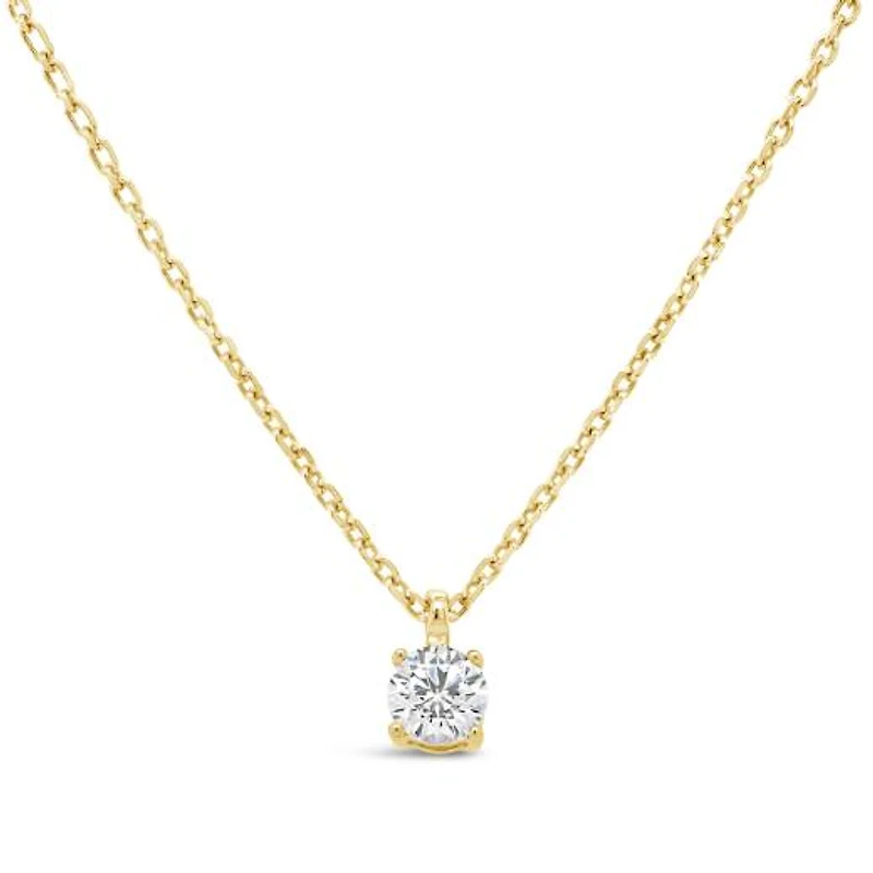 New Brilliance 10K Yellow Gold Lab Grown 0.25CT Diamond Solitaire Pendant