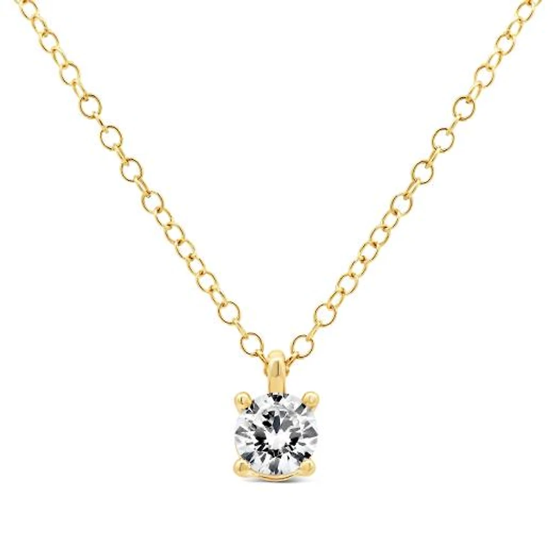 New Brilliance 10K Yellow Gold Lab Grown 0.50CT Diamond Solitaire Pendant