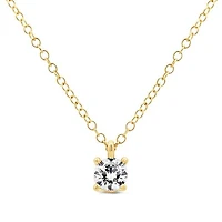 New Brilliance 10K Yellow Gold Lab Grown 0.50CT Diamond Solitaire Pendant