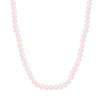Sterling Silver 7-8mm Pink Freshwater Pearl Bracelet Earrings and Necklace Set