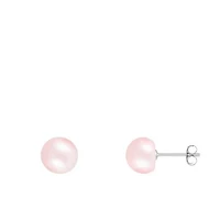 Sterling Silver 7-8mm Pink Freshwater Pearl Bracelet Earrings and Necklace Set