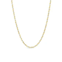 10K Yellow Gold with White Accent 20" 2.0mm Rope Chain