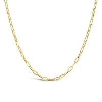 10K Yellow Gold 7.5" 2.4mm Paper Clip Bracelet