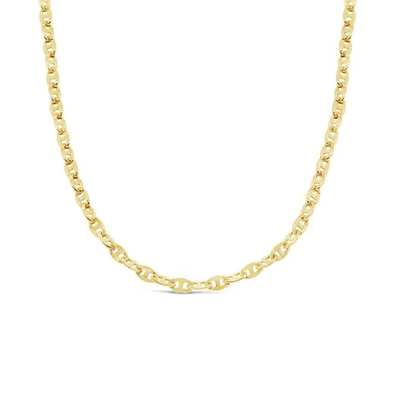 10K Yellow Gold 18" 2.60mm Semi Solid Concave Anchor Chain