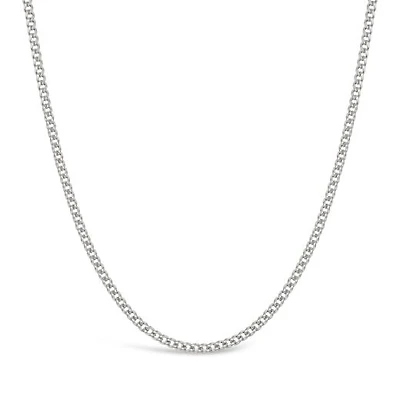 10K White Gold 24" Semi-Solid Miami Cuban Chain