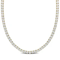 Julianna B Yellow Plated Sterling Silver Created White Sapphire 17" Necklace