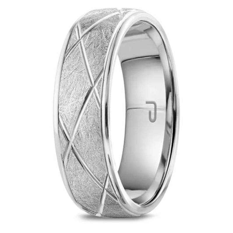 Sterling Silver 6.5mm Carved Band