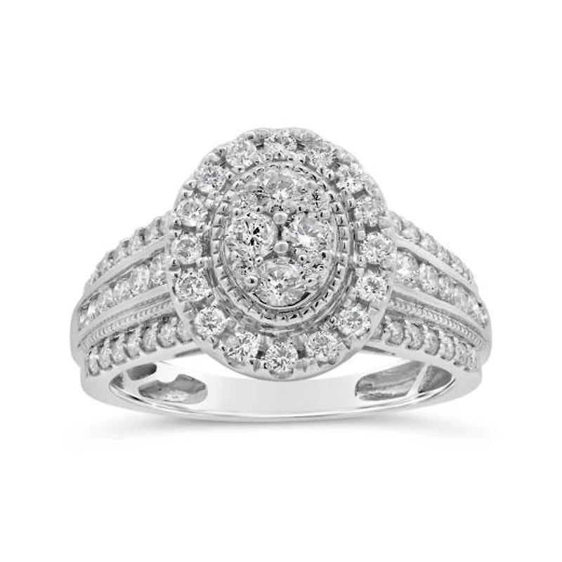 New Brilliance 10K White Gold Lab Grown 1.00CTW Diamond Fashion Ring