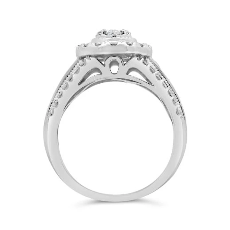 New Brilliance 10K White Gold Lab Grown 1.00CTW Diamond Fashion Ring