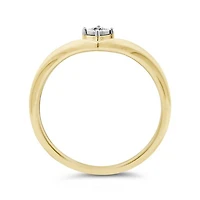 10K Yellow Gold Diamond Chevron Stackable Ring