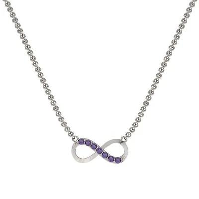 Sterling Silver Amethyst Infinity Necklace
