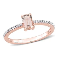 Julianna B 10K Rose Gold Morganite and Diamond Ring
