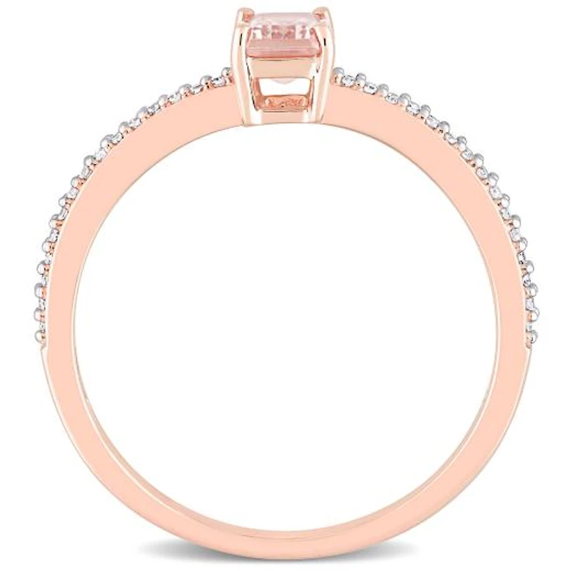 Julianna B 10K Rose Gold Morganite and Diamond Ring