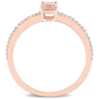 Julianna B 10K Rose Gold Morganite and Diamond Ring