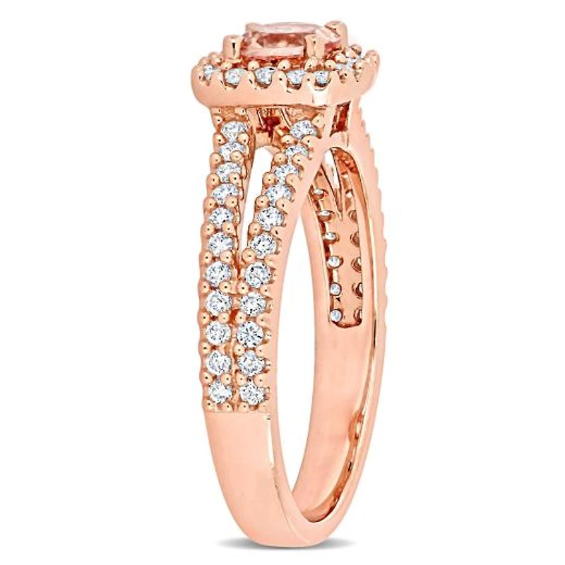 Julianna B 14K Rose Gold Morganite and Diamond Ring