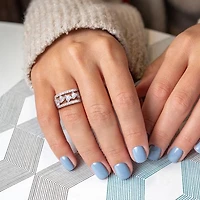 Julianna B Sterling Silver Created White Sapphire Ring