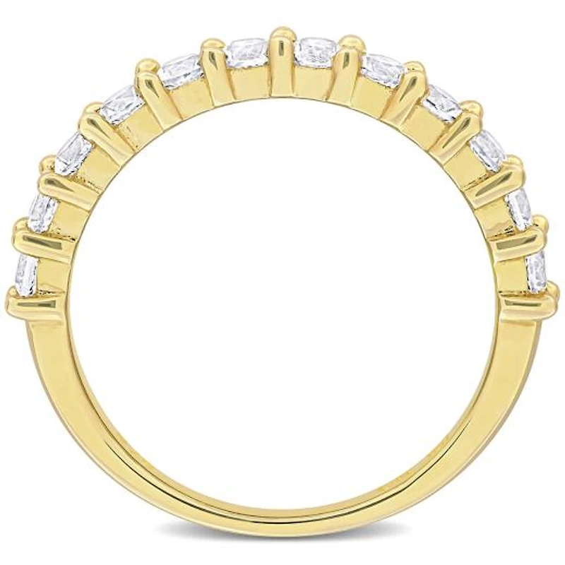 Julianna B Yellow Plated Sterling Silver Created White Sapphire Ring