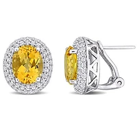 Julianna B Sterling Silver Citrine and White Topaz Earrings