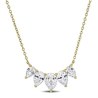 Julianna B Yellow Plated Sterling Silver Created White Sapphire Necklace