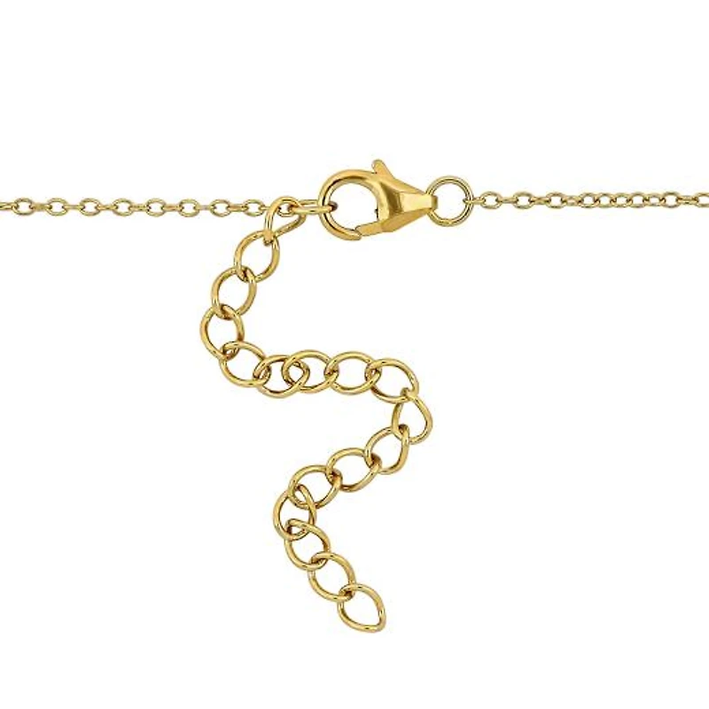Julianna B Yellow Plated Sterling Silver Created White Sapphire Necklace