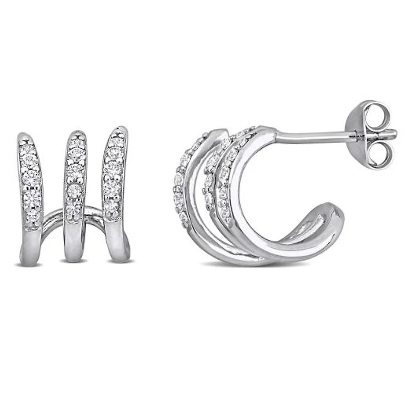 Julianna B Sterling Silver Created White Sapphire Earrings