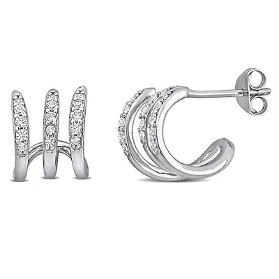Julianna B Sterling Silver Created White Sapphire Earrings