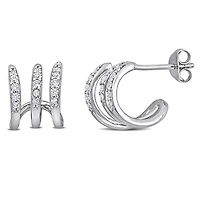 Julianna B Sterling Silver Created White Sapphire Earrings