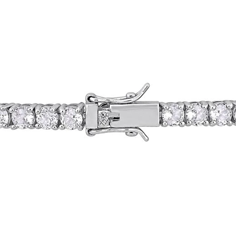 Julianna B Sterling Silver Created White Sapphire Love Bracelet 7.5
