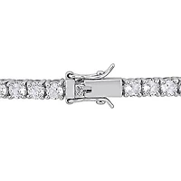 Julianna B Sterling Silver Created White Sapphire Love Bracelet 7.5