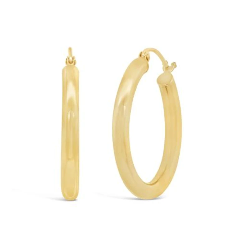 14K Yellow Gold 25mm Hoop Earrings