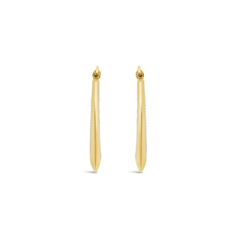 14K Yellow Gold 19mm Beaded Hoop Earrings
