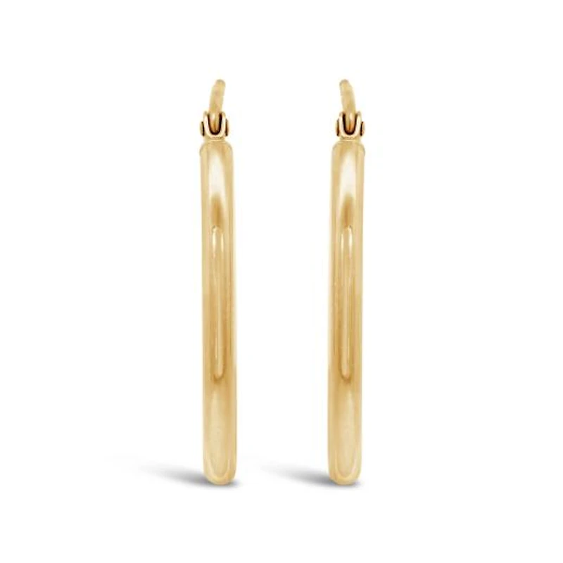 14K Yellow Gold 27mmx20mm Oval Hoop Earrings