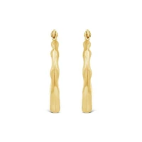 14K Tri Gold 18mm Heart Hoop Earrings