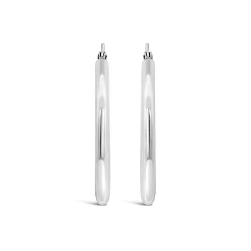 14K White Gold 30mm Hoop Earrings