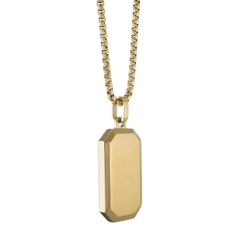 Stainless Steel Octagon 22" Dog Tag Necklace